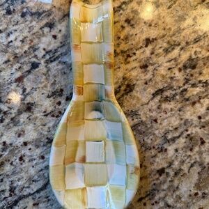 MacKenzie-Childs Parchment Check Enamel Spoon Rest